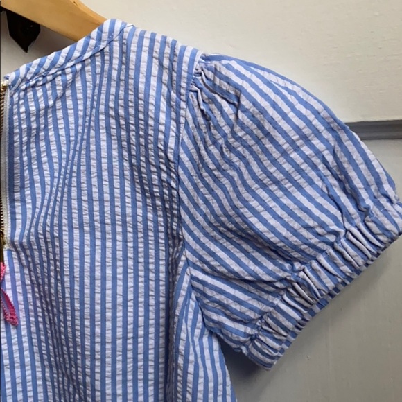 NWT Crewcuts Seersucker Short Sleeve Top Girls 3/4 - Picture 6 of 10